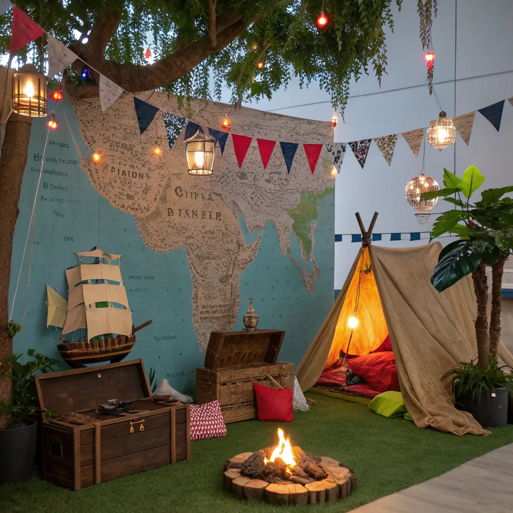 Adventure themed party setting