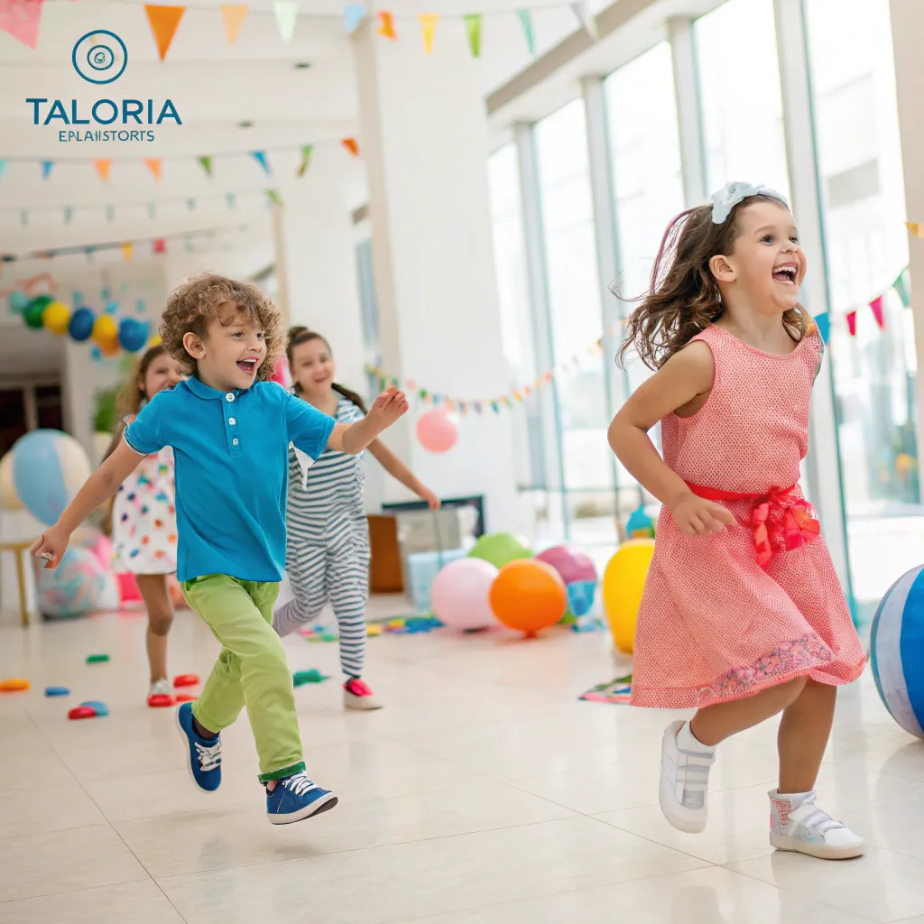 Children playing at a party organized by TALORIXA